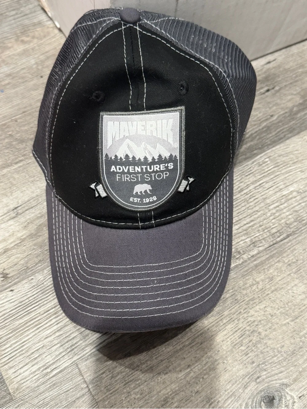 Maverik Black & Gray Adventure Patch Trucker Cap